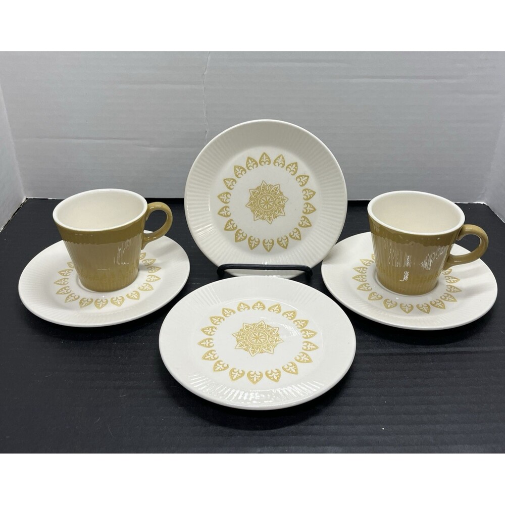 Vtg Homer Laughlin Sheffield Serenade 2-Cup 2-Saucer 2-Bread Plate Replacement